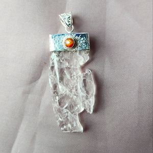 KUNZITE PENDANT WITH SUNSTONE